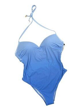 Victoria's Secret Blue Ombre One-Piece Halter Cheeky Push-up Size L
